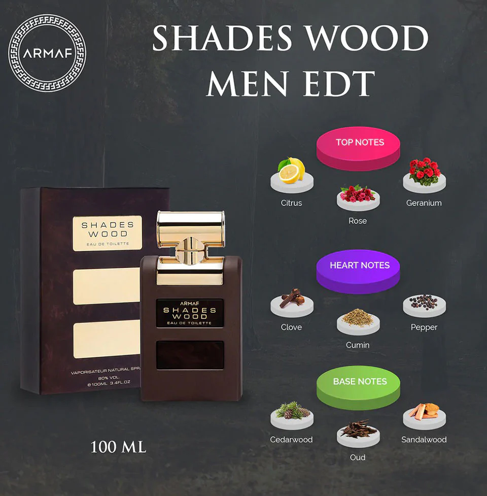 Armaf Shades Wood Eau De Toilette For Men 100ml - Image 2