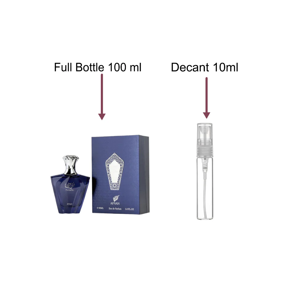 Decant/Sample Of Afnan Turathi Blue Eau de Parfum 10ml For Men & Women