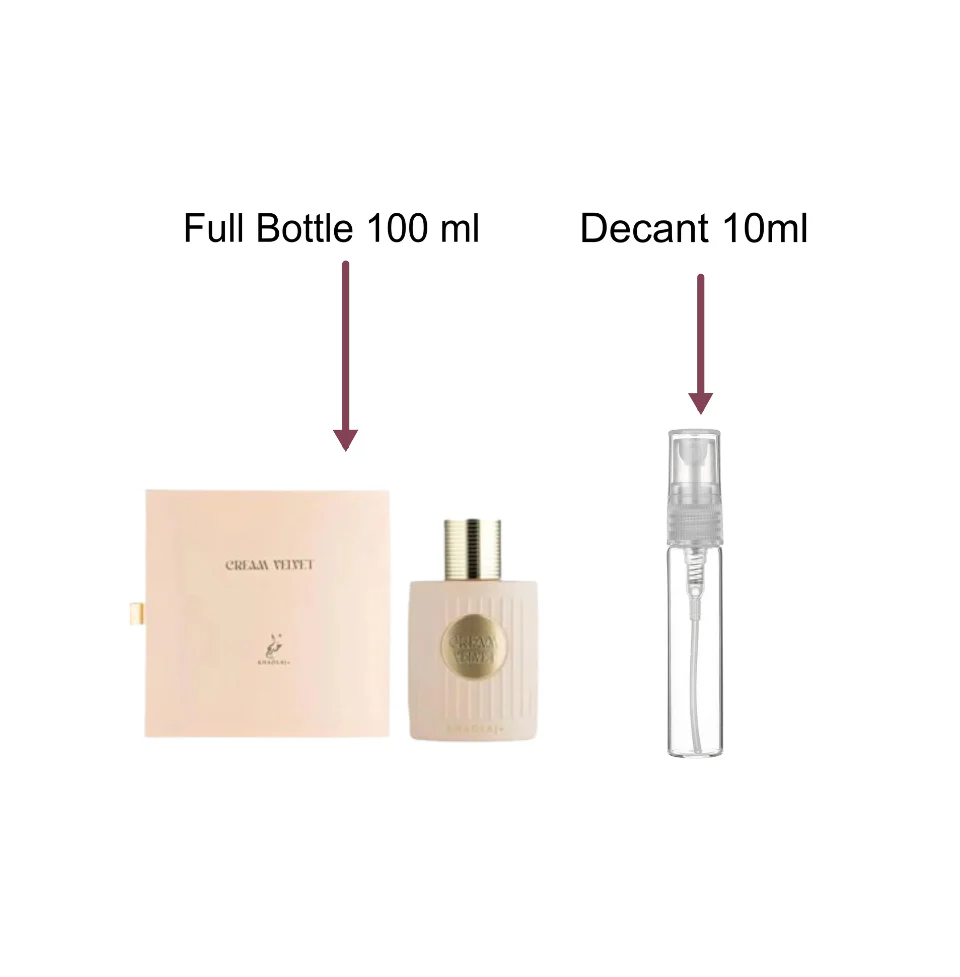 Decant/Sample of Khadlaj Cream Velvet Extrait De Parfum 10ml For Woman