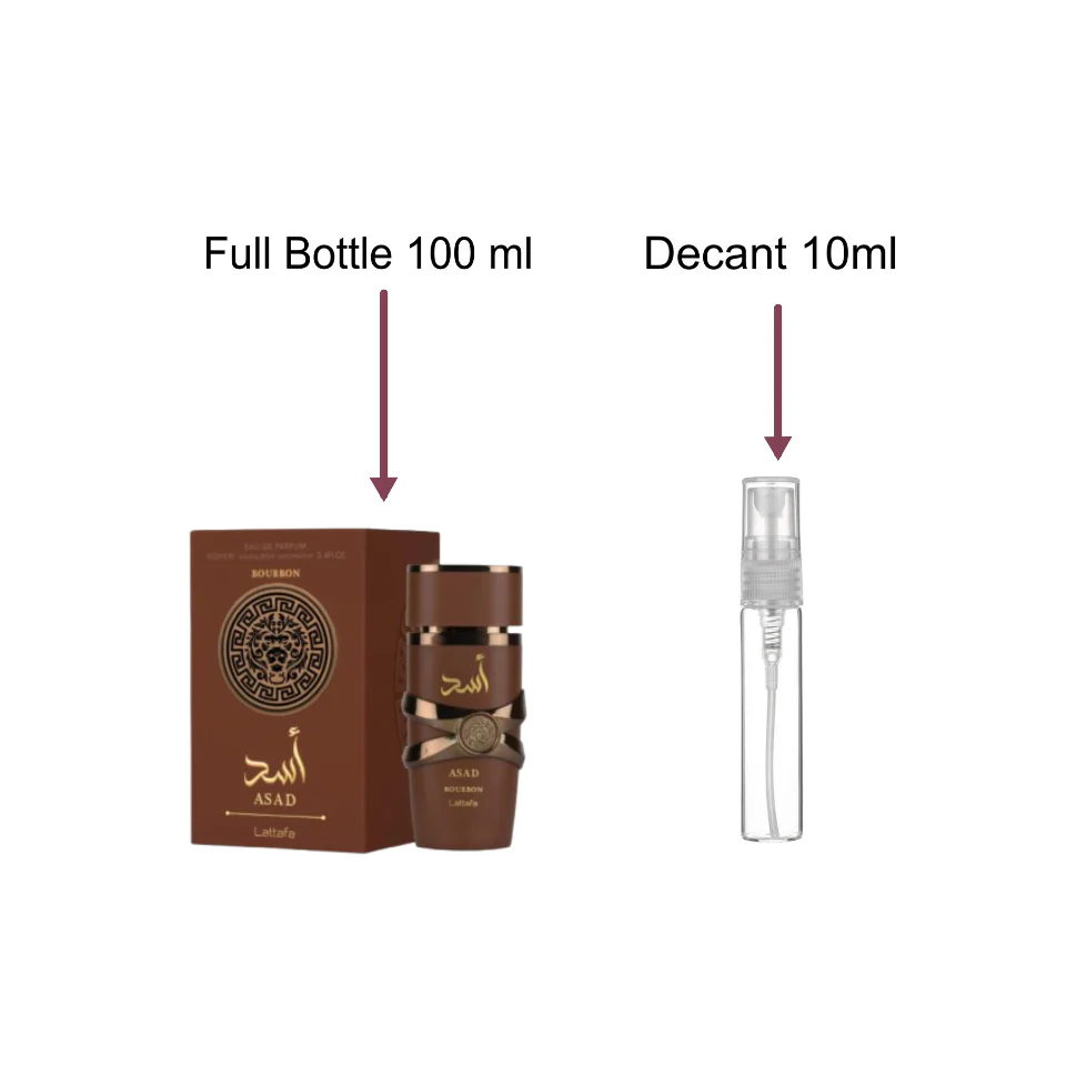 Decant/Sample Of Lattafa Asad Bourbon Eau De Parfum 10ml For Men