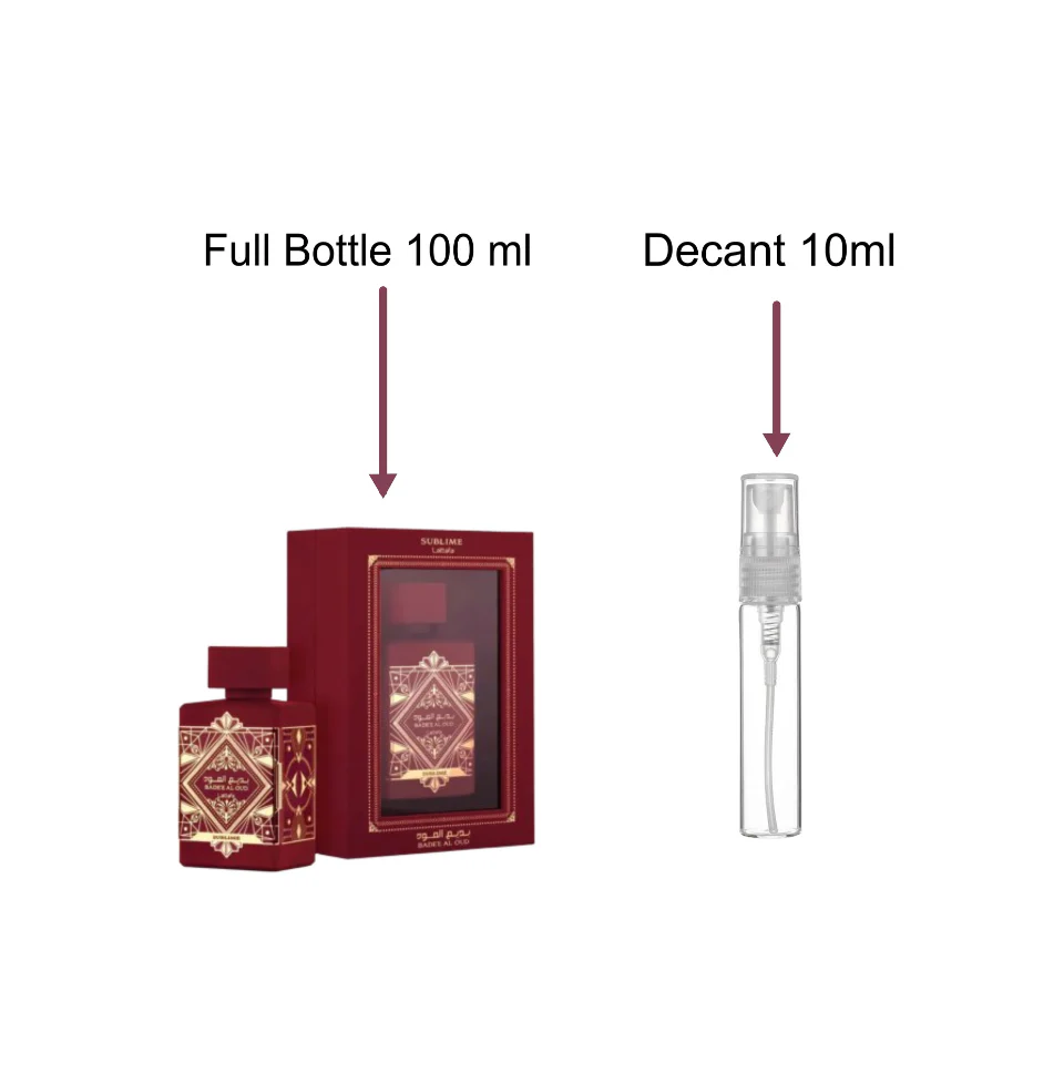 Decant/Sample Of Lattafa Badeāe Al Oud Sublime Eau De Parfum 10ml For Men & Women