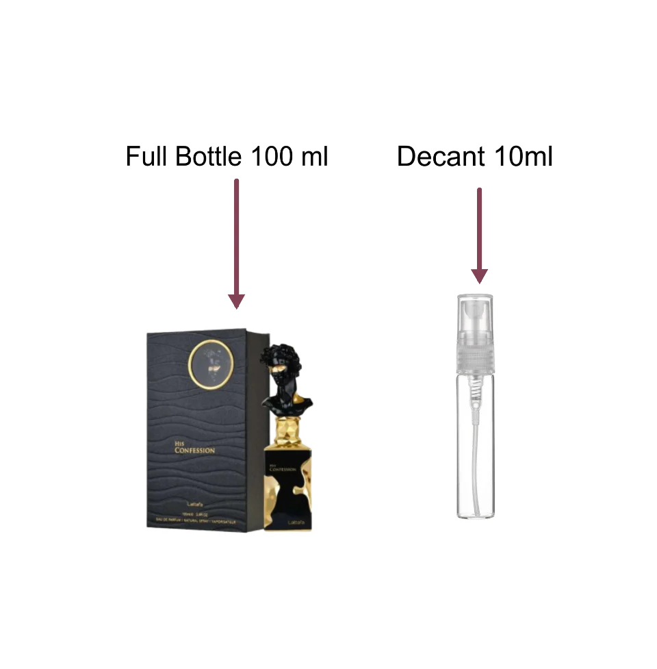 Decant/Sample Of Lattafa His Confession Eau De Parfum 10ml For Men