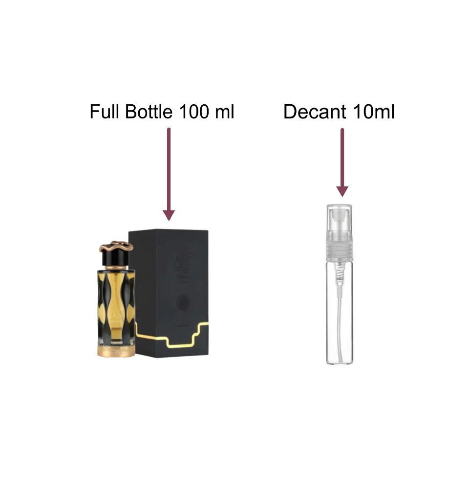 Decant/Sample Of Lattafa Teriaq Intense Eau De Parfum 10ml For Men & Women