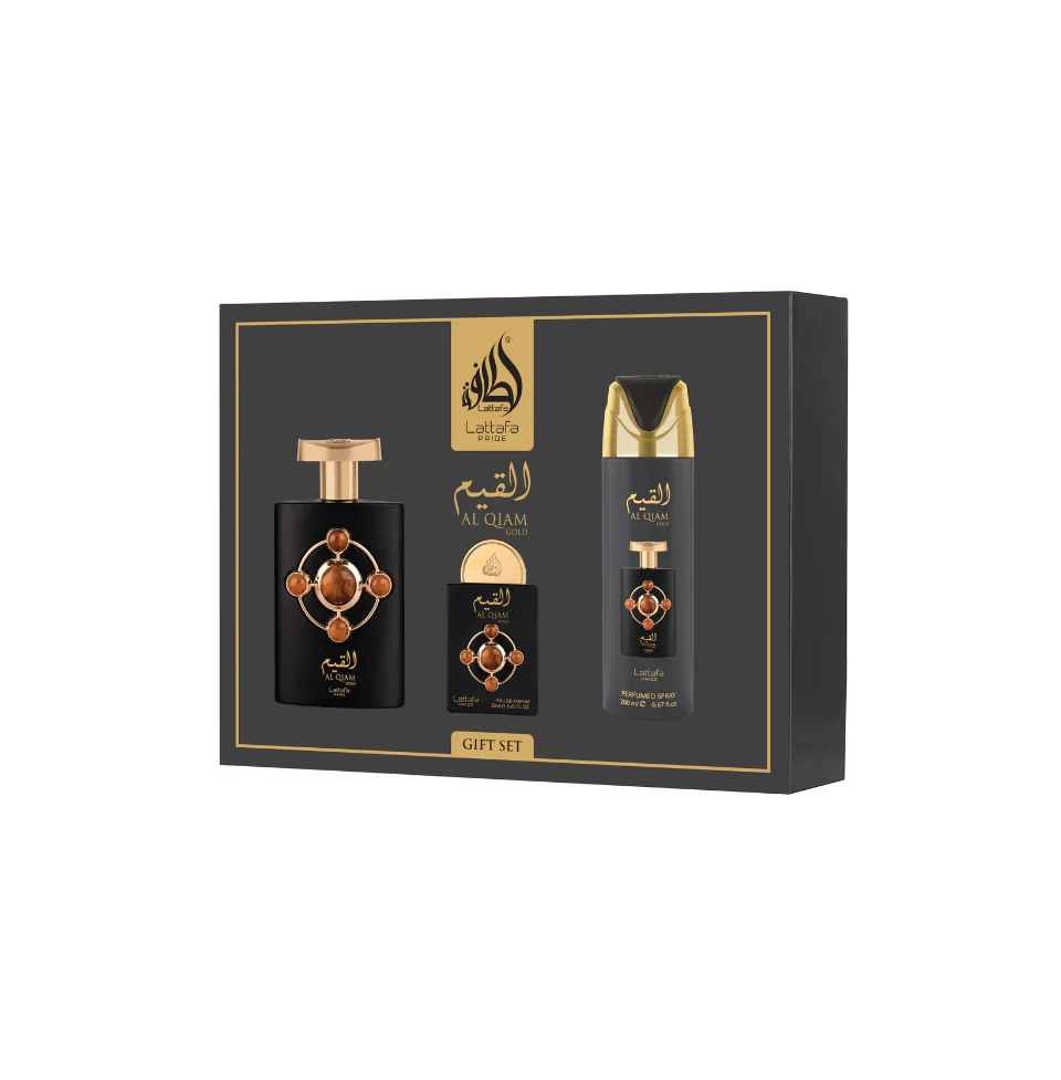Gift Set Of Lattafa Al Qiam Gold Eau De Parfum 100ml For Man & Woman