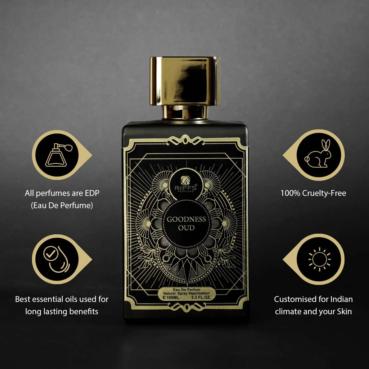 Riiffs Goodness Oud Eau De Parfum for Men & Women 100ml - Image 2
