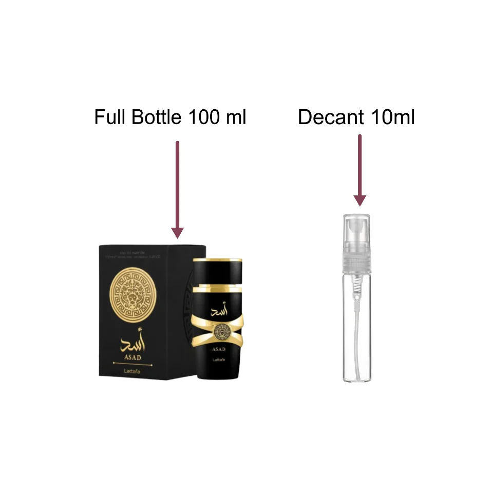 Sample/Decant Lattafa Asad Eau De Parfum 10ml For Men & Women