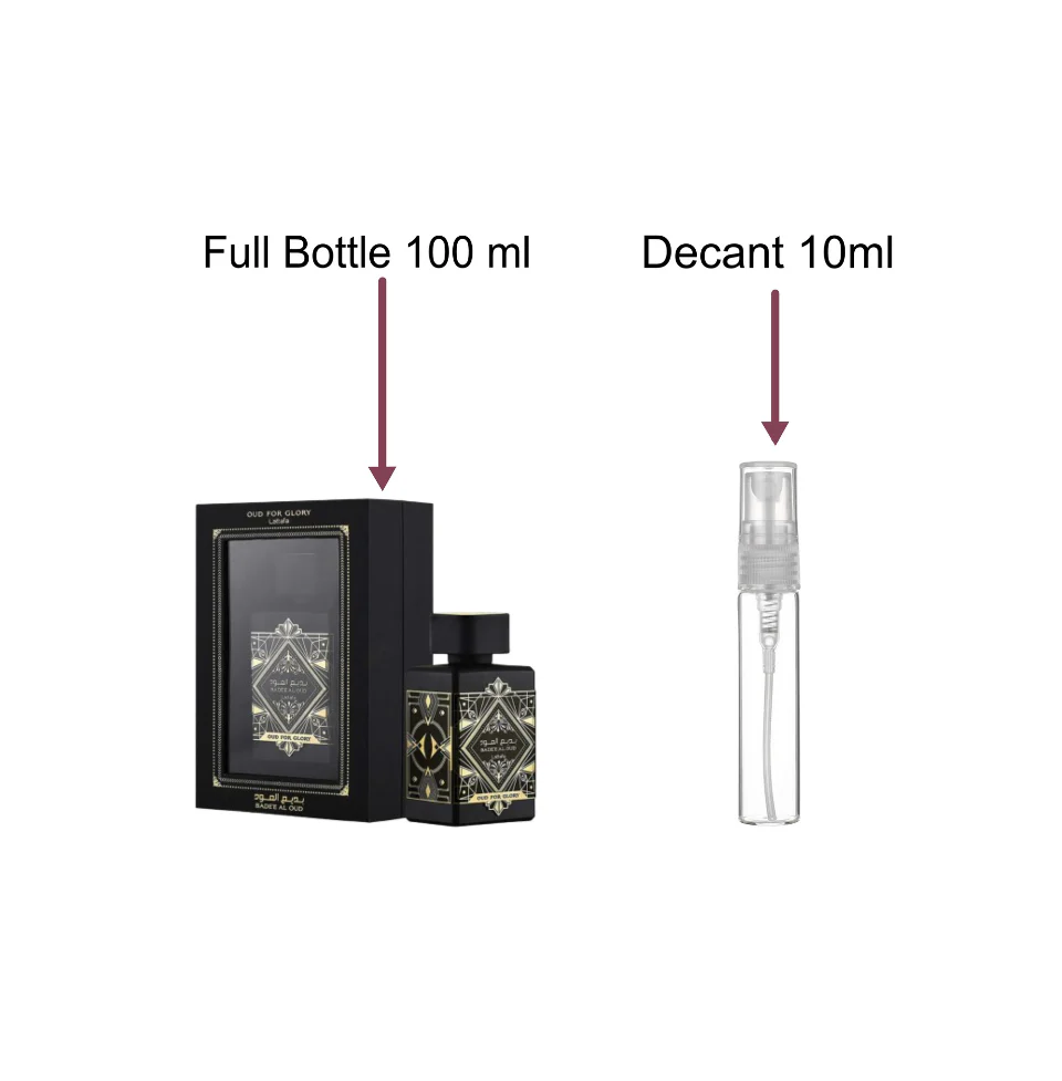 Sample/Decant Lattafa Oud For Glory Bade'e Al Oud Eau De Parfum 10ml For Men & Women